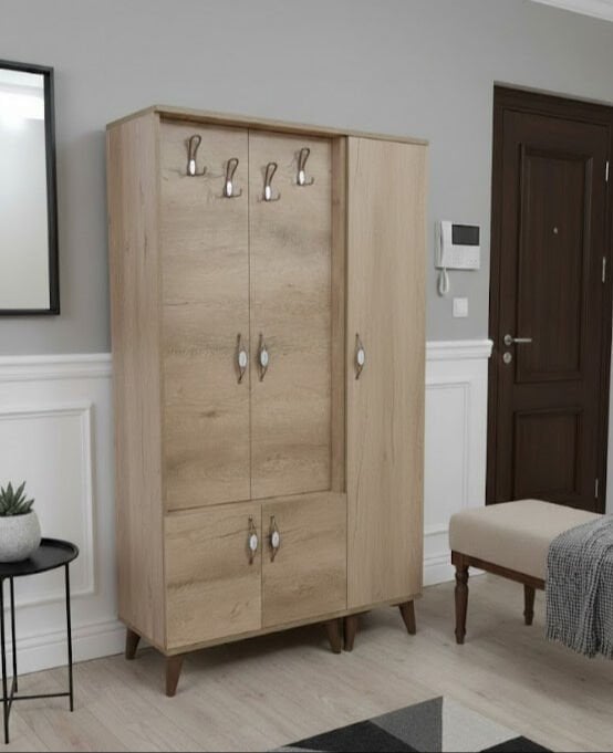 Belin 3 Kapaklı Portmanto Vestiyer Ayakkabılık Dolap Ücretsiz Kurulum Meşe M3