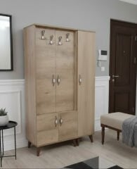 Belin 3 Kapaklı Portmanto Vestiyer Ayakkabılık Dolap Ücretsiz Kurulum Meşe M3