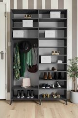 Viva Sürgülü Yüklük Modülü Portmanto Vestiyer Ayakkabılık Füme