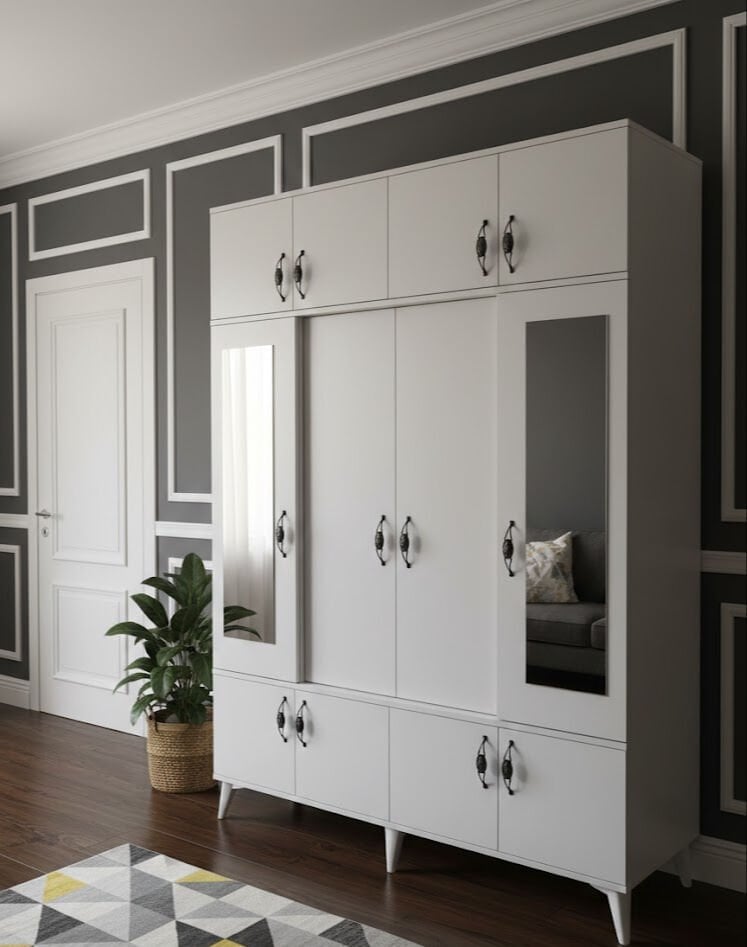 Averon Portmanto Vestiyer Ayakkabılık Dolap Ücretsiz Kurulum Beyaz M2