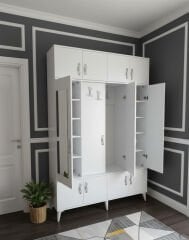 Averon Portmanto Vestiyer Ayakkabılık Dolap Ücretsiz Kurulum Beyaz M2