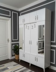 Averon Portmanto Vestiyer Ayakkabılık Dolap Ücretsiz Kurulum Beyaz M2