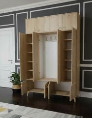 Averon Portmanto Vestiyer Ayakkabılık Dolap Ücretsiz Kurulum Meşe M1