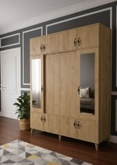 Averon Portmanto Vestiyer Ayakkabılık Dolap Ücretsiz Kurulum Meşe M2