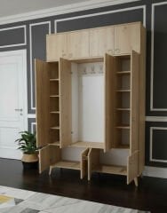 Averon Portmanto Vestiyer Ayakkabılık Dolap Ücretsiz Kurulum Meşe M2