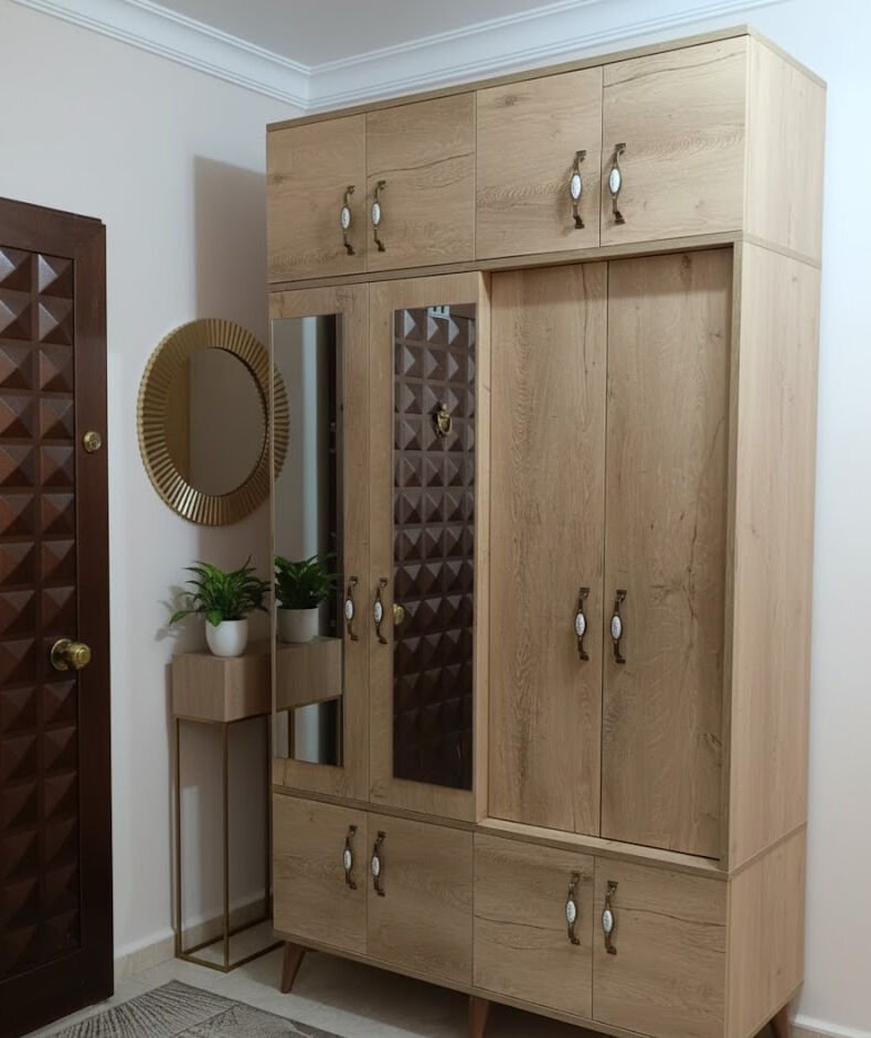 Panora 12 Kapaklı Portmanto Vestiyer Ayakkabılık Dolap Ücretsiz Kurulum Meşe M2