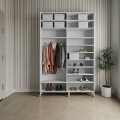 Viva Sürgülü Yüklük Modülü Portmanto Vestiyer Ayakkabılık Beyaz