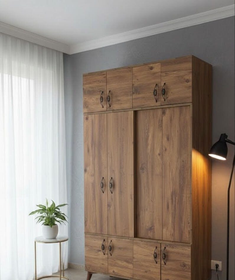 Panora 12 Kapaklı Portmanto Vestiyer Ayakkabılık Dolap Ücretsiz Kurulum Çam M1