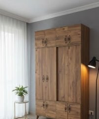 Panora 12 Kapaklı Portmanto Vestiyer Ayakkabılık Dolap Ücretsiz Kurulum Çam M1