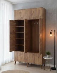 Panora 12 Kapaklı Portmanto Vestiyer Ayakkabılık Dolap Ücretsiz Kurulum Çam M1