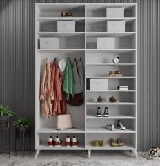 Viva Sürgülü Yüklük Modülü Portmanto Vestiyer Ayakkabılık Beyaz