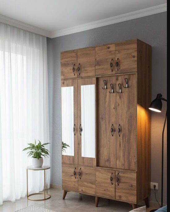 Panora 12 Kapaklı Portmanto Vestiyer Ayakkabılık Dolap Ücretsiz Kurulum Çam M2