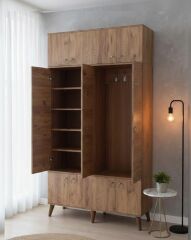 Panora 12 Kapaklı Portmanto Vestiyer Ayakkabılık Dolap Ücretsiz Kurulum Çam M2