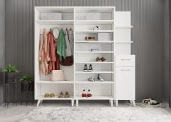 Melodi Portmanto Vestiyer Ayakkabılık - Ücretsiz Kurulum - Beyaz