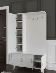 Duo 3 Kapaklı Portmanto Vestiyer Ayakkabılık Dolap Ücretsiz Kurulum Beyaz M1