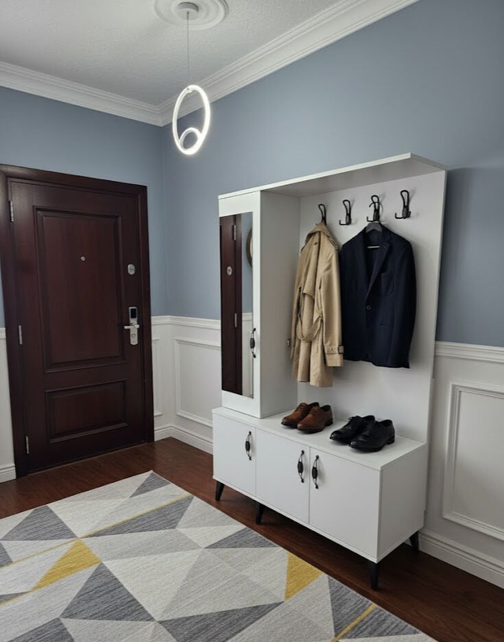 Duo 3 Kapaklı Portmanto Vestiyer Ayakkabılık Dolap Ücretsiz Kurulum Beyaz M1