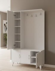 Duo 3 Kapaklı Portmanto Vestiyer Ayakkabılık Dolap Ücretsiz Kurulum Beyaz M2