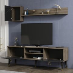 Gama Tv Ünitesi Tv Sehpası Ceviz Royal Mermer 150 cm