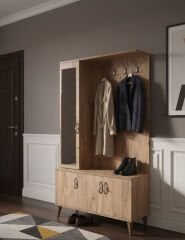 Duo 3 Kapaklı Portmanto Vestiyer Ayakkabılık Dolap Ücretsiz Kurulum Çam M1