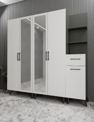 Melodi Portmanto Vestiyer Ayakkabılık - Ücretsiz Kurulum - Antrasit Beyaz