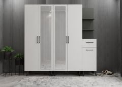 Melodi Portmanto Vestiyer Ayakkabılık - Ücretsiz Kurulum - Antrasit Beyaz