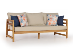 Gamze Masif Ahşap İroko Ağacı Oturma Grubu Bahçe Balkon Koltuk Takımı Turuncu 3+1+1+ Masa