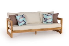 Liverno Masif Ahşap İroko Ağacı Oturma Grubu Bahçe Balkon Koltuk Takımı 3+1+1+ Masa