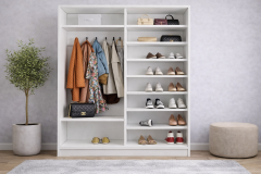 Alba Sürgülü Portmanto Vestiyer  Beyaz- Ücretsiz Montaj Hizmeti