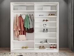 Alba Sürgülü Portmanto Vestiyer  Beyaz- Ücretsiz Montaj Hizmeti