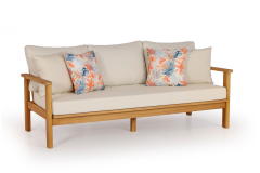 Malaga Masif Ahşap İroko Ağacı Oturma Grubu Bahçe Balkon Koltuk Takımı 3+1+1+ Masa