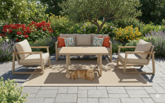 Likya Alüminyum Oturma Grubu Bahçe Balkon Koltuk Takımı 3+1+1+Masa