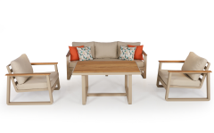 Likya Alüminyum Oturma Grubu Bahçe Balkon Koltuk Takımı 3+1+1+Masa