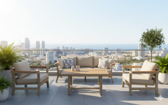 Adde Alüminyum Oturma Grubu Bahçe Balkon Koltuk Takımı 3+1+1+Masa