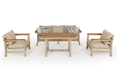 Adde Alüminyum Oturma Grubu Bahçe Balkon Koltuk Takımı 3+1+1+Masa