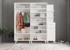 Açelya Aynalı Portmanto Vestiyer Ayakkabılık M1 - Ücretsiz Kurulum