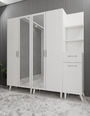 Açelya Aynalı Portmanto Vestiyer Ayakkabılık M1 - Ücretsiz Kurulum