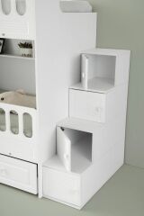 Aras Tamamı Mdf Membran Kaplama Çelik Destekli Yavrulu Ranza Montaj Dahil Beyaz