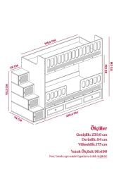 Aras Tamamı Mdf Membran Kaplama Çelik Destekli Yavrulu Ranza Montaj Dahil Beyaz