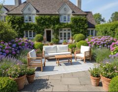 Valeri Masif Ahşap Bahçe Balkon Koltuk Takımı Kestane Ağacı 1 adet İkili 2 Adet Tekli ve Sehpa