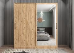 Zen Sürgü Kapaklı Dolap Gardırop Çam Ölçü Seçenekli - Ücretsiz Kurulum