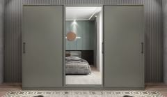 Vino Sürgü Kapaklı Dolap Gardırop Füme 240 cm - Ücretsiz Kurulum