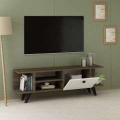 Smart Tv Ünitesi Tv Sehpası Ceviz-Beyaz
