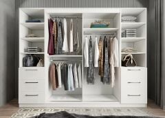 Bella Sürgü Kapaklı Dolap Gardırop  Beyaz - Ücretsiz Kurulum