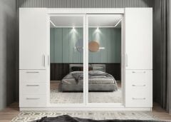 Bella Sürgü Kapaklı Dolap Gardırop  Beyaz - Ücretsiz Kurulum