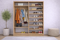 Alba Sürgülü Portmanto Vestiyer Meşe - Ücretsiz Montaj Hizmeti