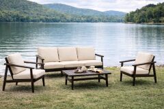 Duru Masif Kestane Ağacı Bahçe Balkon Koltuk Takımı 3+1+1+Sehpa