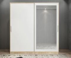 Alba Sürgülü Portmanto Vestiyer Meşe Beyaz - Ücretsiz Montaj Hizmeti