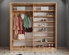 Alba Sürgülü Portmanto Vestiyer Çam - Ücretsiz Montaj Hizmeti