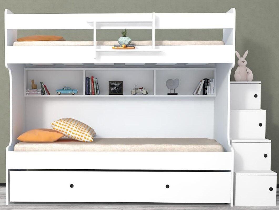 Alara Tamamı Mdf Yavrulu Seyyar Merdivenli Ranza Montaj Dahil