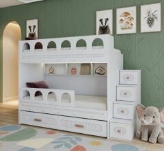 Emir Tamamı  MDF Membran Kaplama 3lü Yavrulu Ranza -  Montaj Dahil - Özel Teslimat